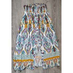Christian Siriano Maxi Skirt Size S‎ Boho Tribal Long Hippie Elastic Tassles